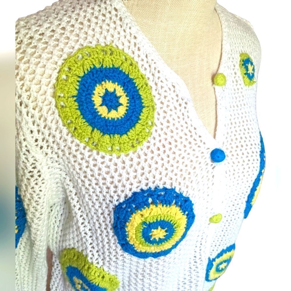 Breckenridge crochet boho cardigan sweater size medium